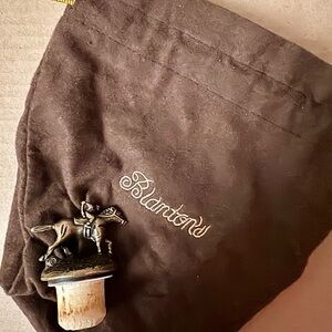 Blanton's Brown Velvet Bag with Horse Stopper letter O